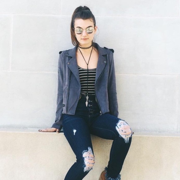 LF Grey Suede Jaase Jacket - Picture 2 of 7